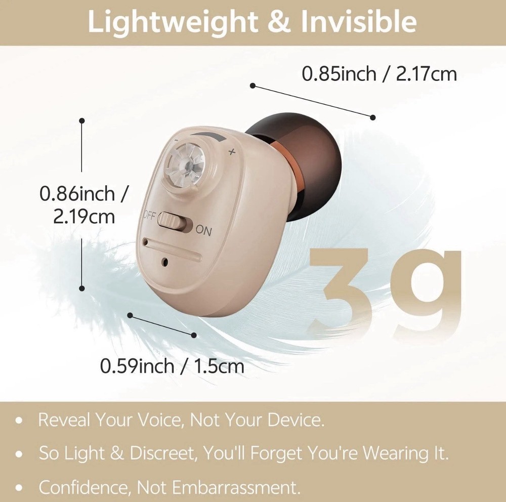 VHP-1607 Hearing Aid with Charging Base-Single (Beige)
