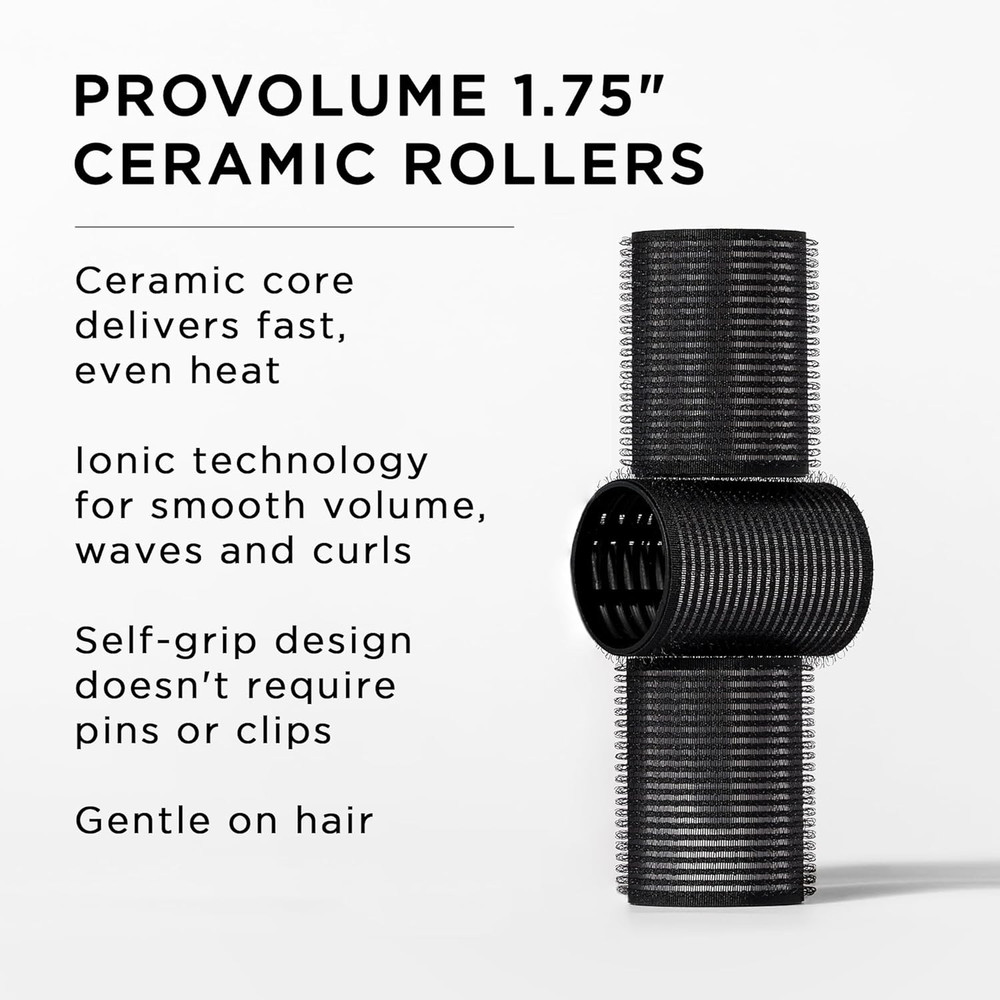 Fromm Provolume 1.75" Self-Grip Ceramic Ionic Thermal Hair Rollers, 3 Count, Lar
