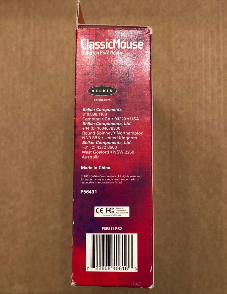 BELKIN 3-Button PS/2 Classic Mouse - Programmable Center Button - P56431