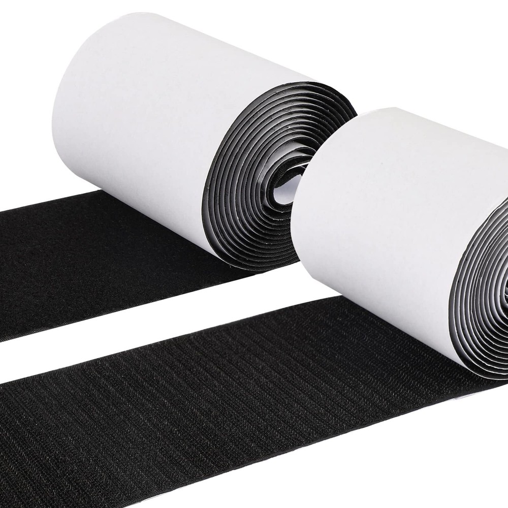 4 Inch Interlocking Tape Hook And Loop Self-Adhesive Strips Set With Sticky Glue