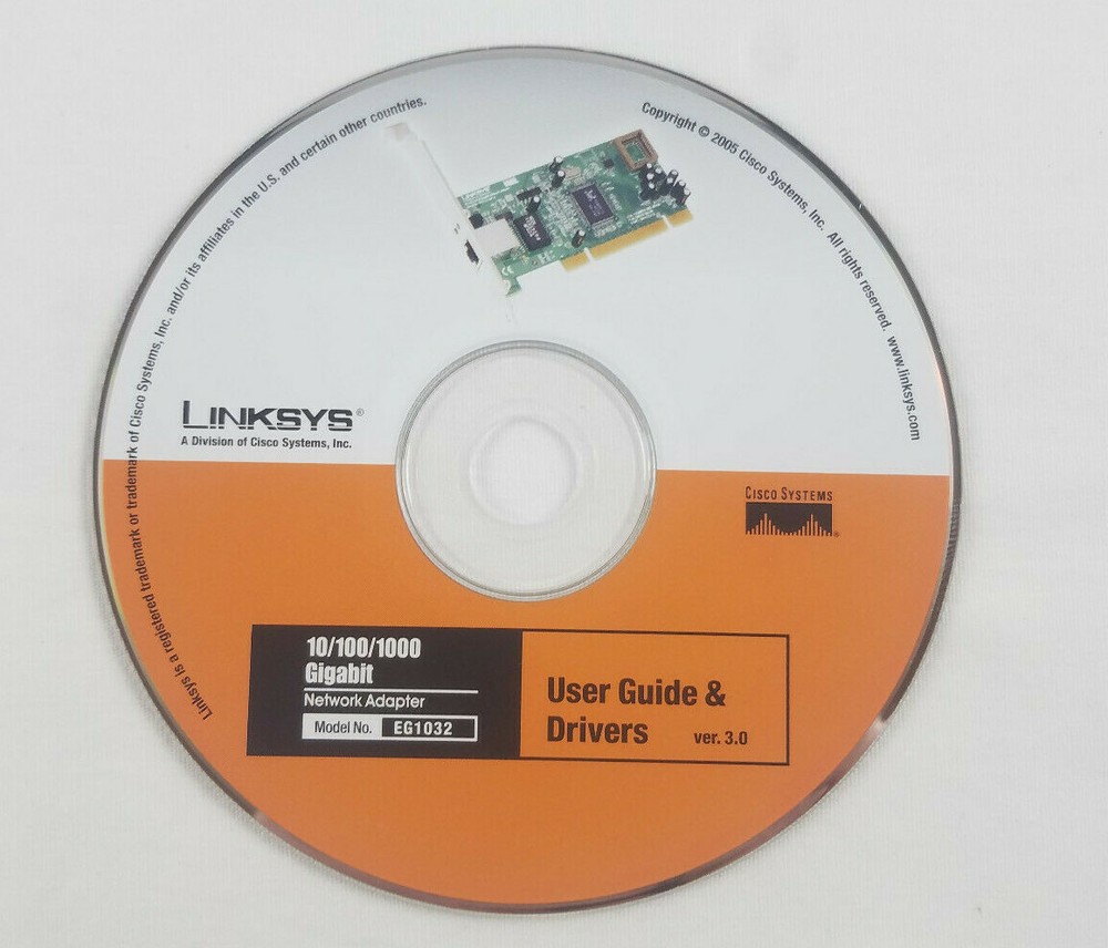 Linksys User Guide And Drivers Disc CD for Model EG1032 (Disc Only)