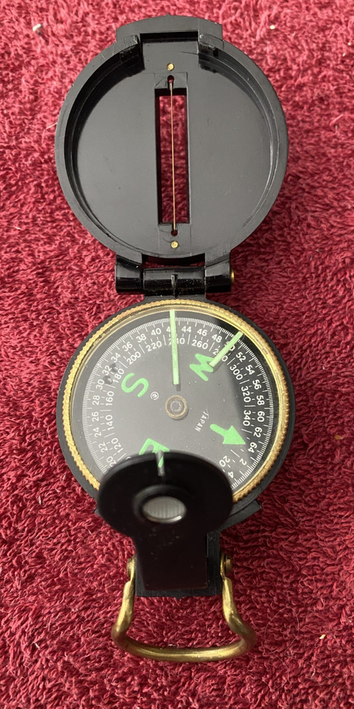 Engineers Lensatic Compass Model 550 wth Original Box and instructions Japan