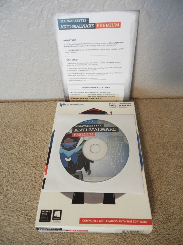 UNUSED 2014 Malwarebytes Premium CD w/ FREE SHIPPING