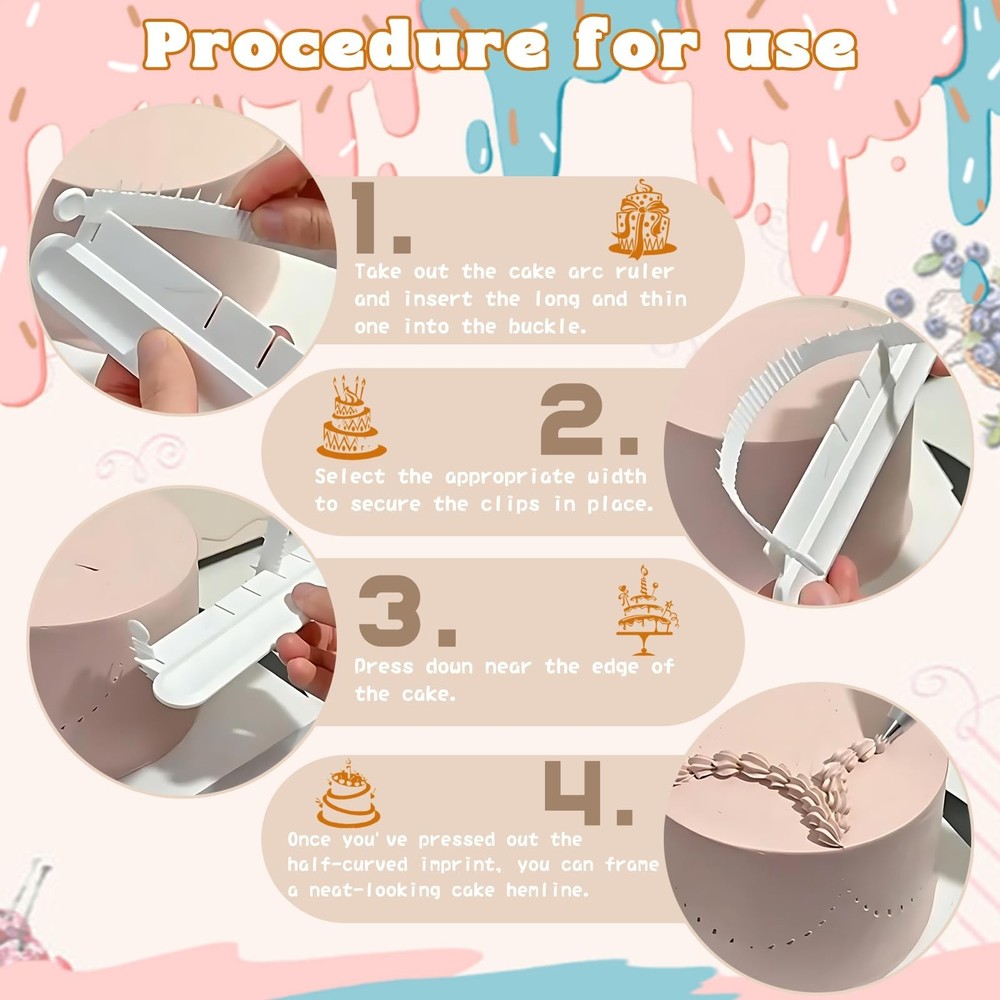 5 Pack Cake Arch Guide Tool, Cake Writing Tools, Convenient for Controlling t...