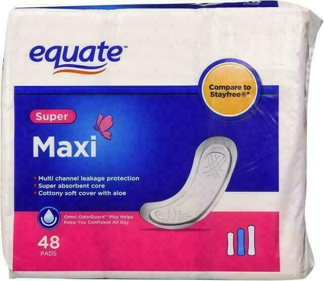 Equate Maxi Pads, super-absorbent pads (48 Count)