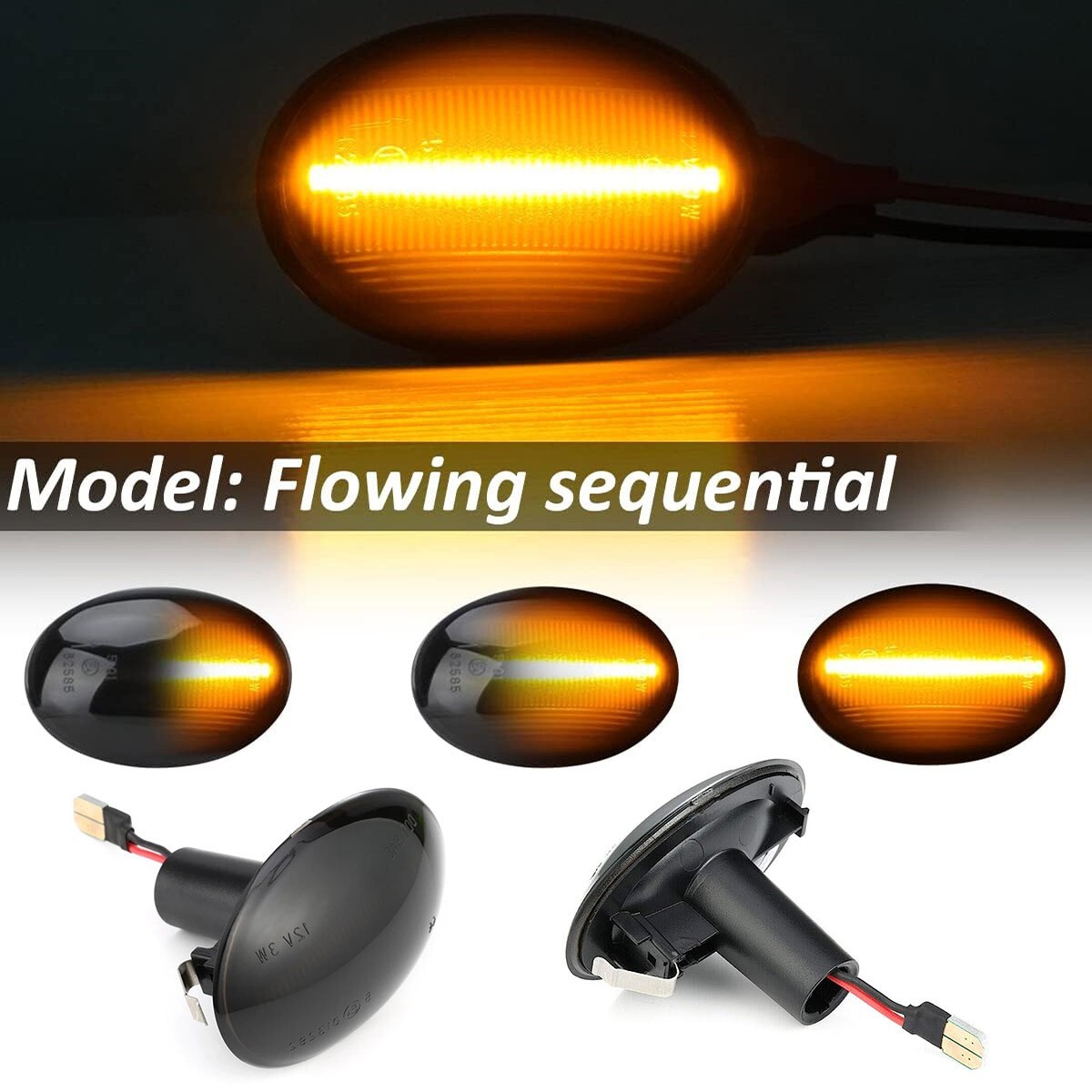 For Mini Cooper R55 R56 R57 R58 R59 LED Side Marker Light Flowing Turn Signal 2X