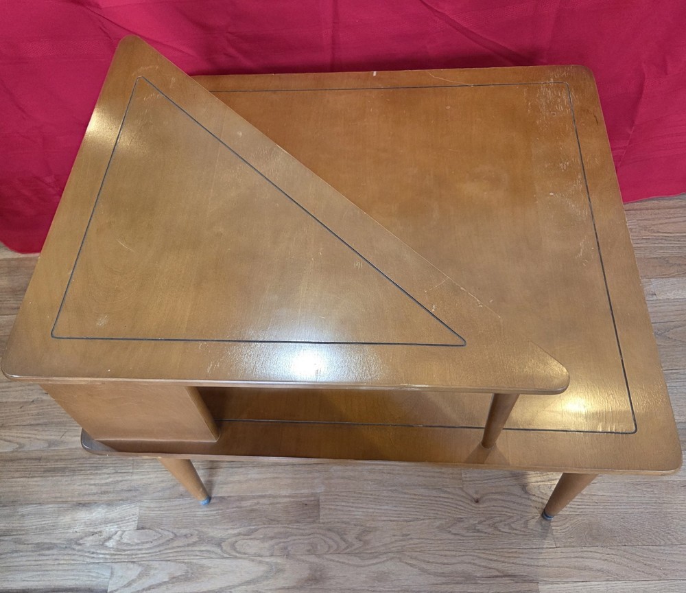 Mid century modern two-tier corner table table