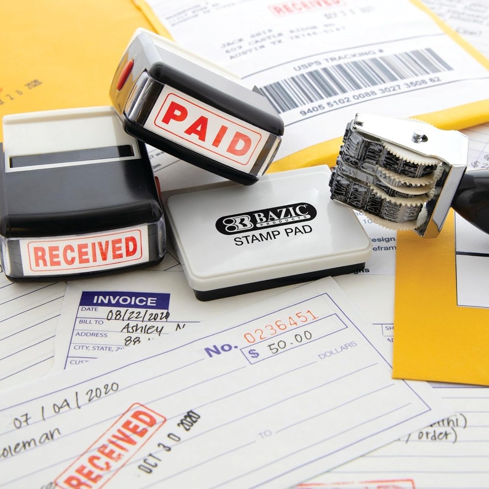 Efficient Date Stamp Set: 2-Pack with Adjustable Features and Ink Pad Included