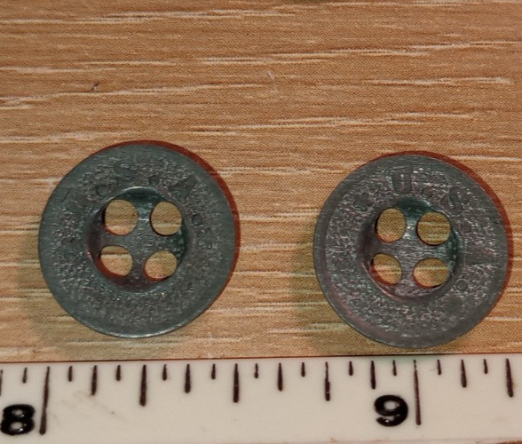 US WW1 small zinc "U.S. A." button, 2
