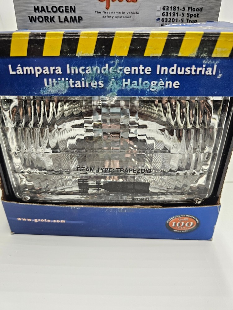Grote 63201-5 Large Rectangular Halogen Work Lamp, Trapezoid
