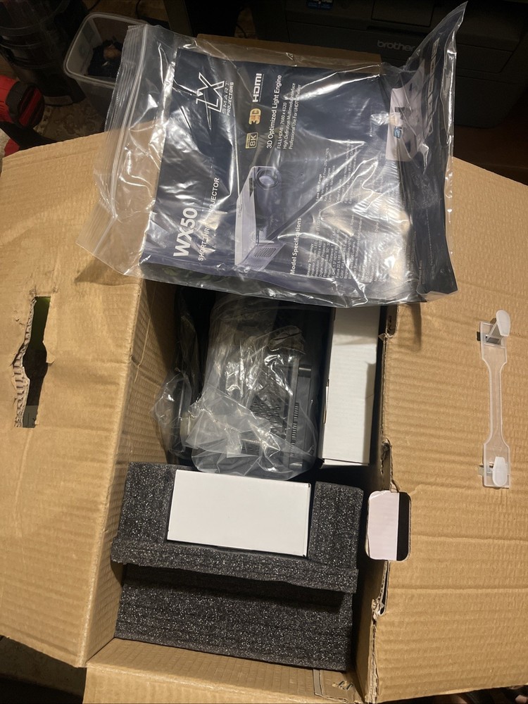 LX Smart Projector WX50 - 8K Projector Bundle with Screen, Remote & Mount Kit