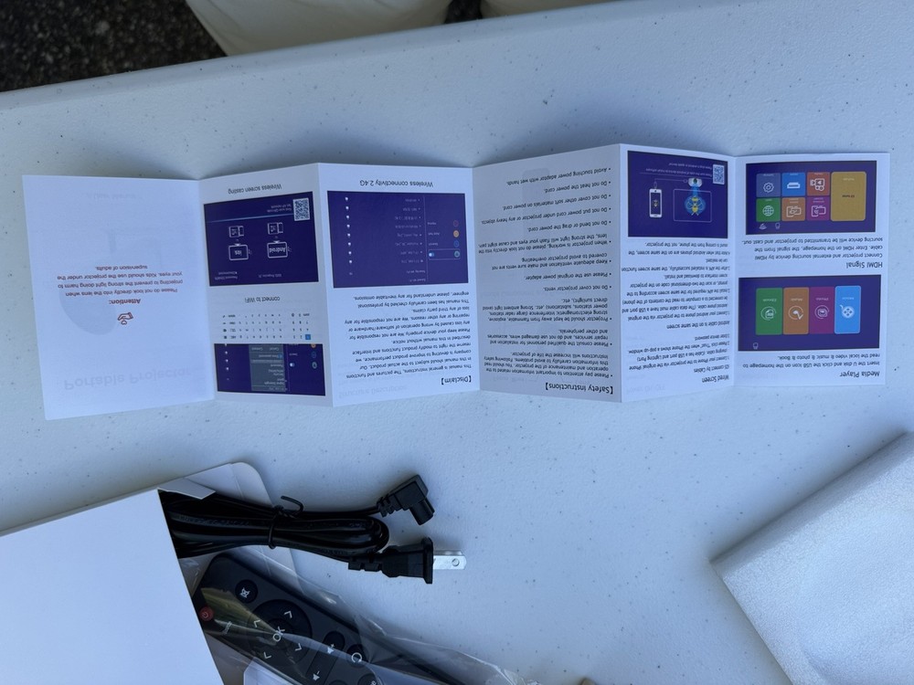 HY300 Pro+ Mini Projector - 720p Native, 4K Support - White, Unused