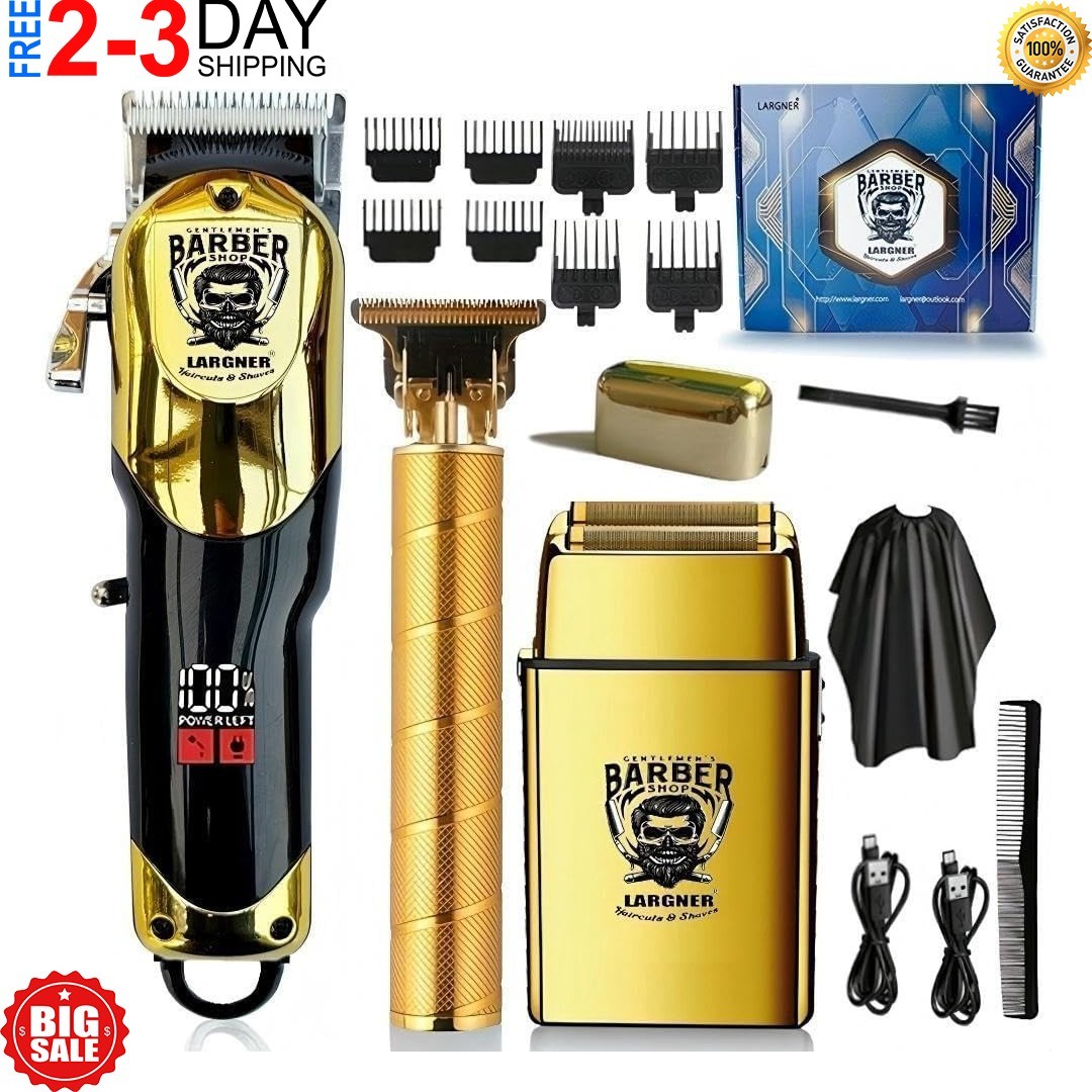 Professional Hair Clippers for Men, Cordless Barber Clippers and Trimmer Set