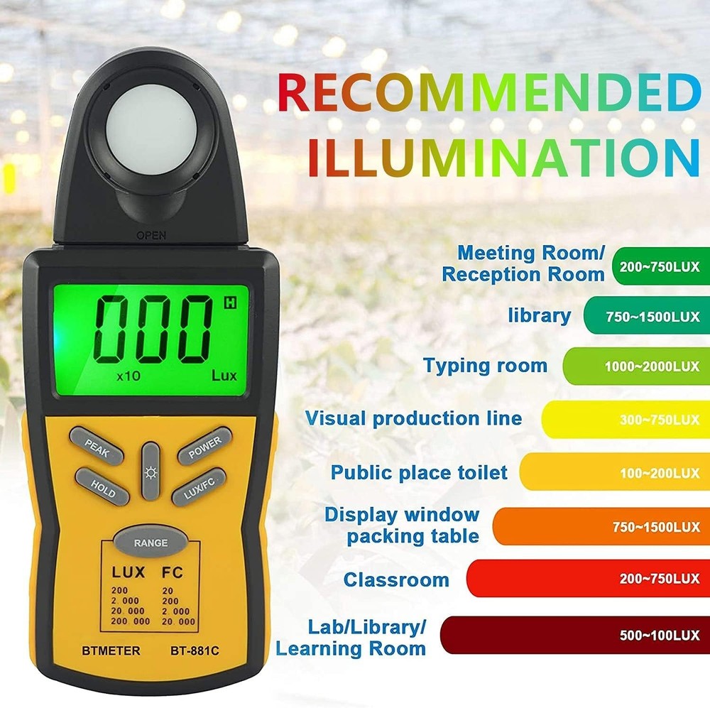 Compact Lumen Meter for Professional Use - Includes Protective Carrying Case