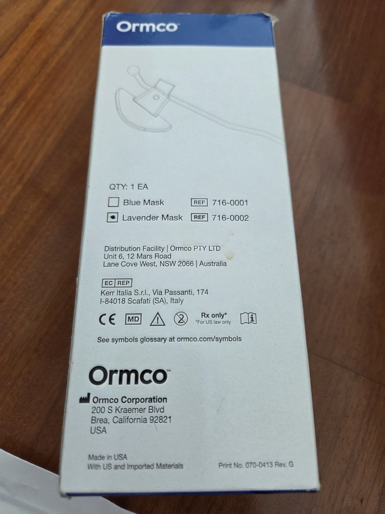 ORMCO ADJUSTABLE DYNAMIC PROTRACTION FACEMASK