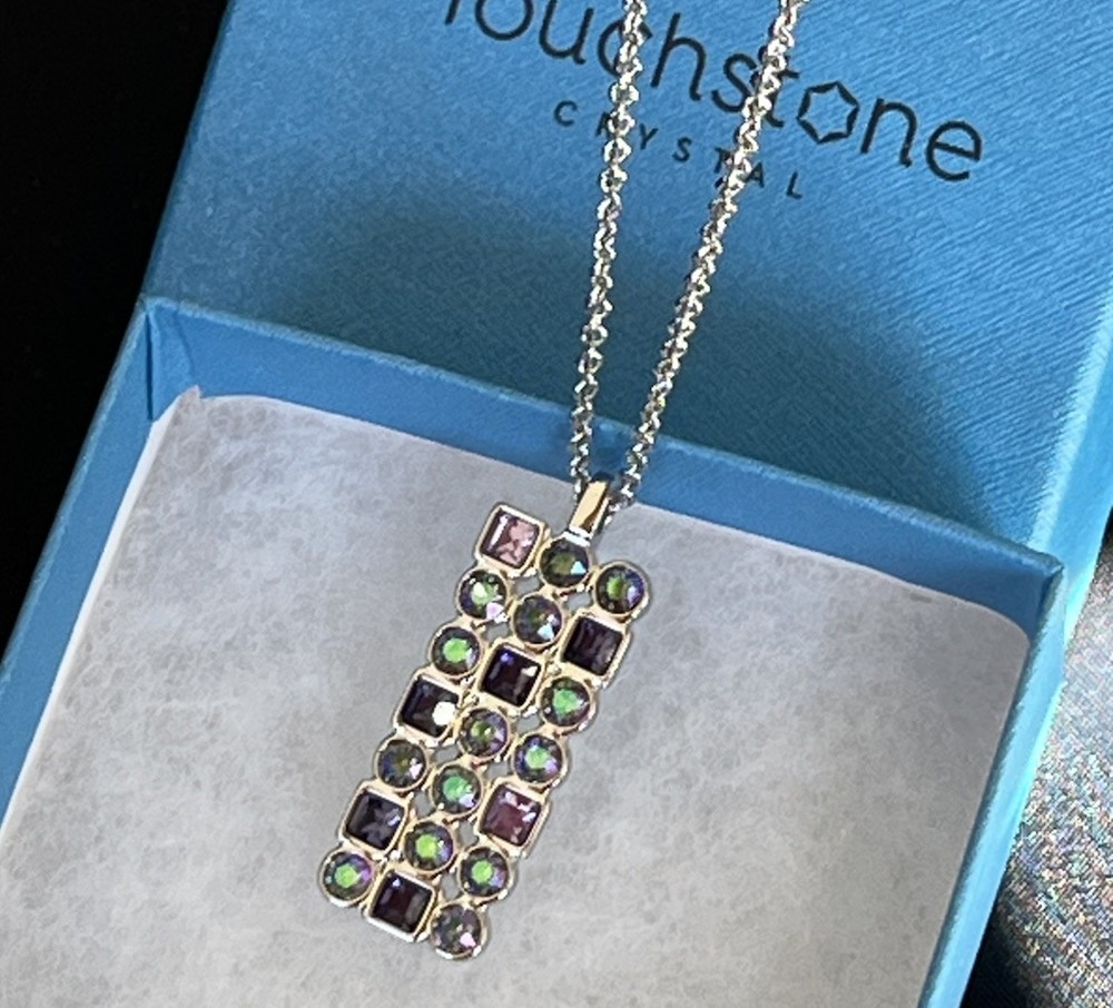 Touchstone Crystal Swarovski Morse Code Pendant NWT $79 Retail