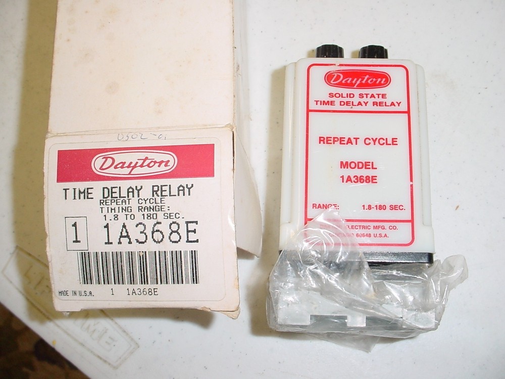 Dayton 1A368E Solid State Time Delay Relay Timing Range: 1.8 - 180 Seconds NEW