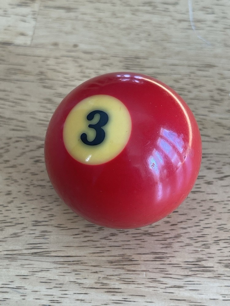 Vintage No. 3 Solid Red Pool Ball Billiard 2" Replacement