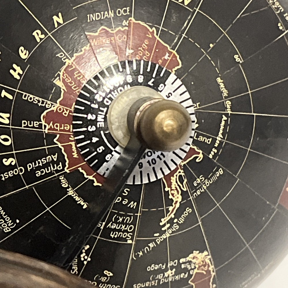 World Map Globe Small Desk Size Rotating Tilted Angle Education Geography