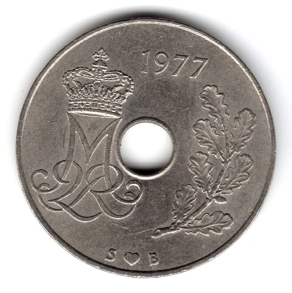 1977 DANMARK 25 Ore coin