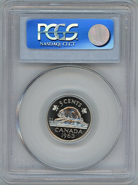 1963 Canada five cents nickel PCGS PL66
