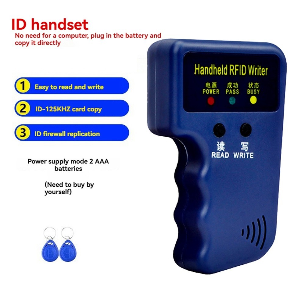 125Khz RFID Card Reader+2 Keyfobs Kit Copier Writer Duplicator Programmer1712
