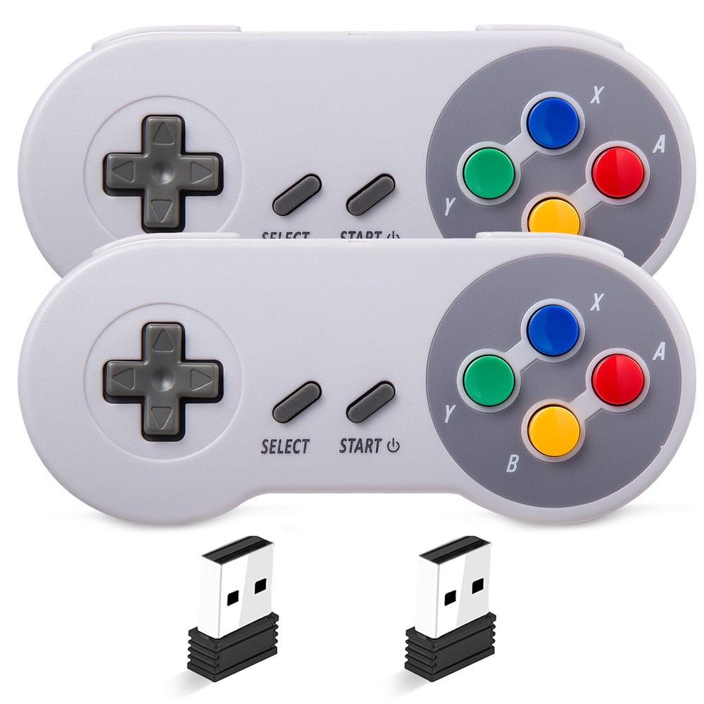 2Pack 2.4G Wireless USB SNES Controller Gamepad Joystick For PC MAC Raspberry Pi