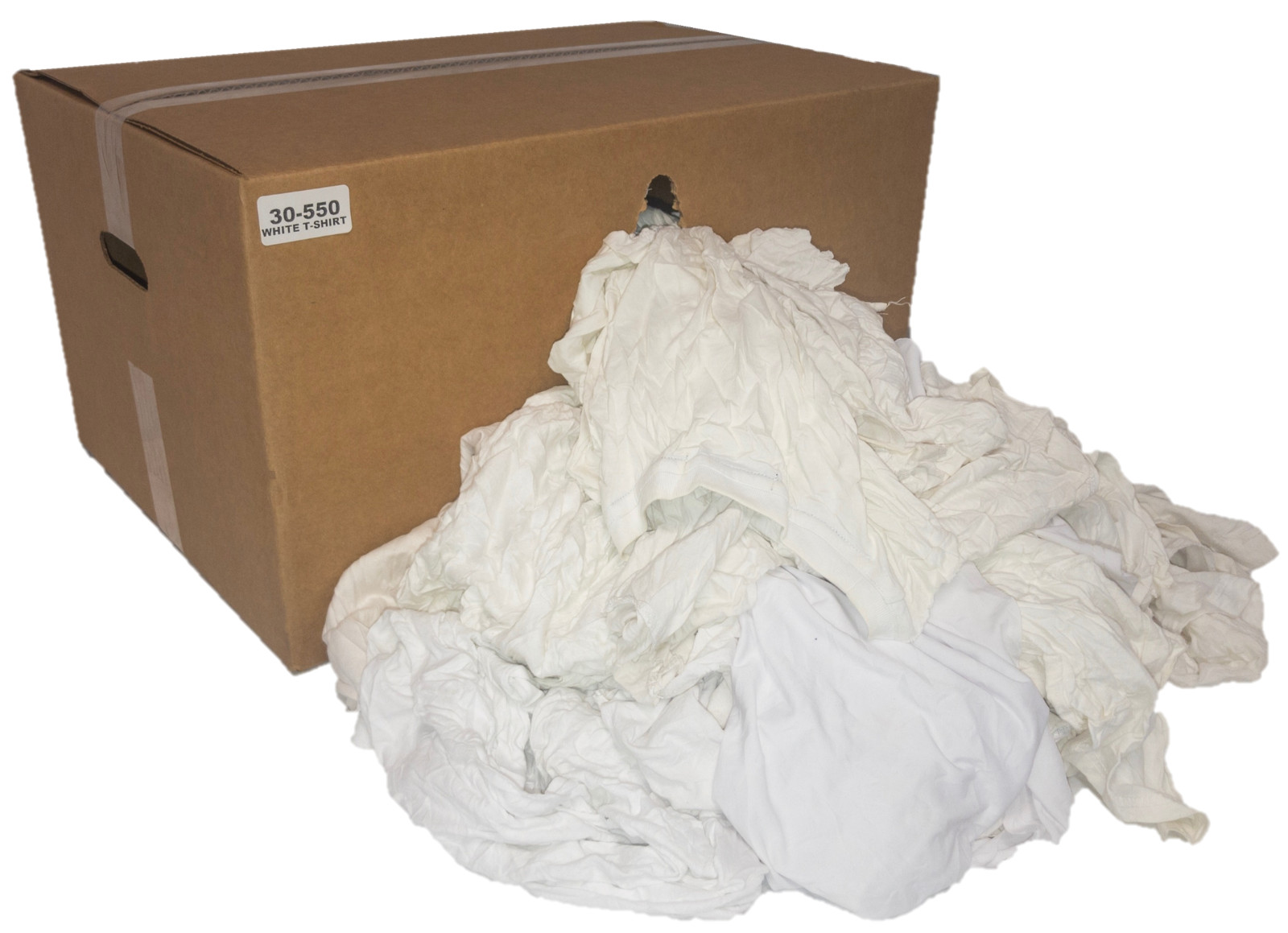 White Knit Reclaimed Rags  - Wiping Cleaning Cloth - 50 LB Box