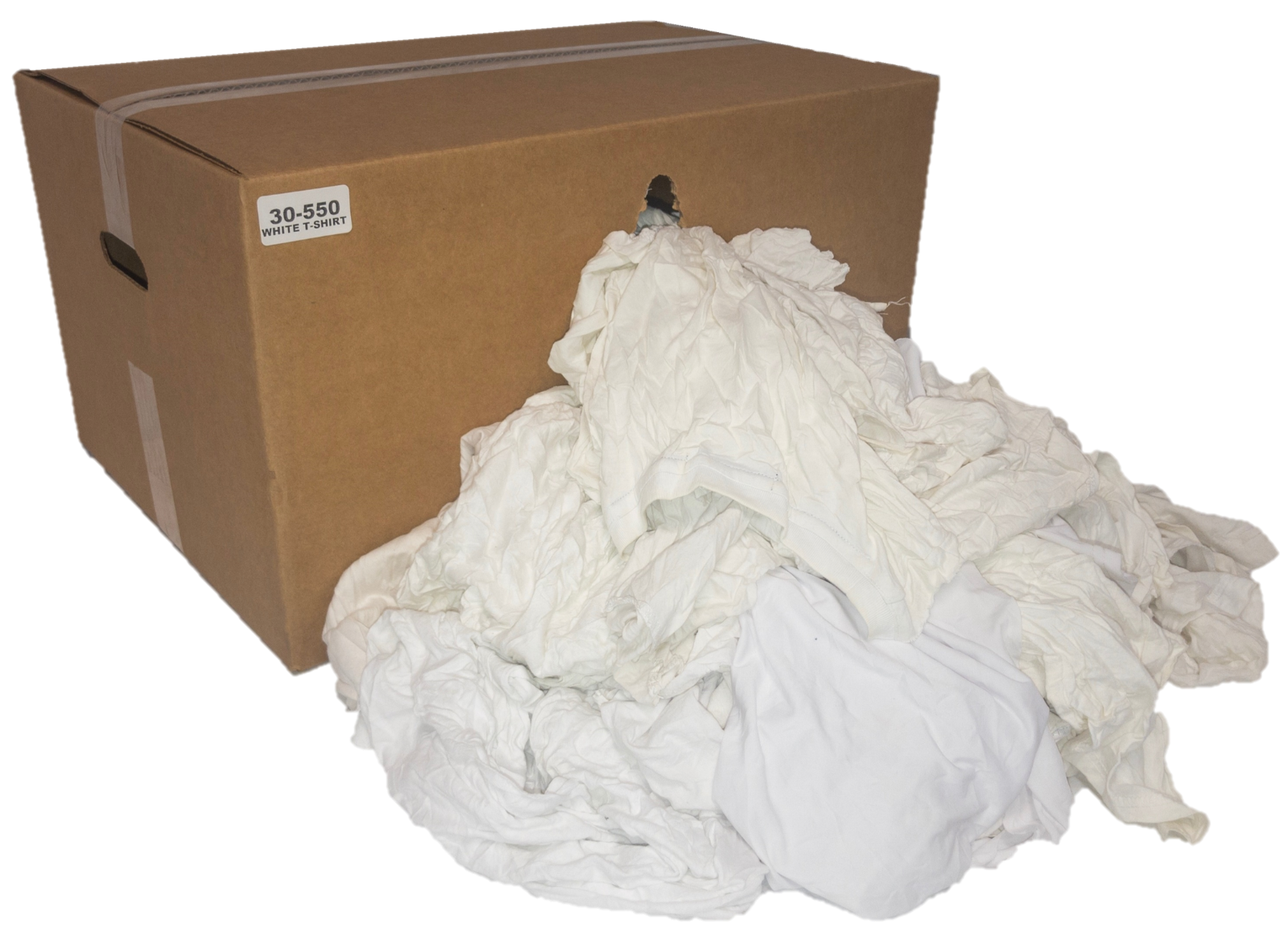 White Knit Reclaimed Rags - Wiping Cleaning Cloth - 50 LB Box