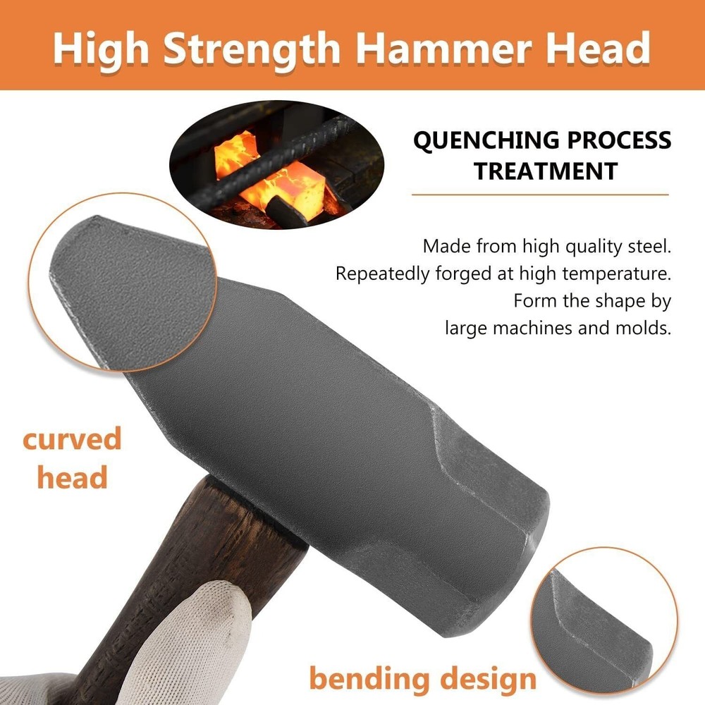 Blacksmith 4LB Handmade Forge Hammer for Farrier, Knife Maker, Tool Collector