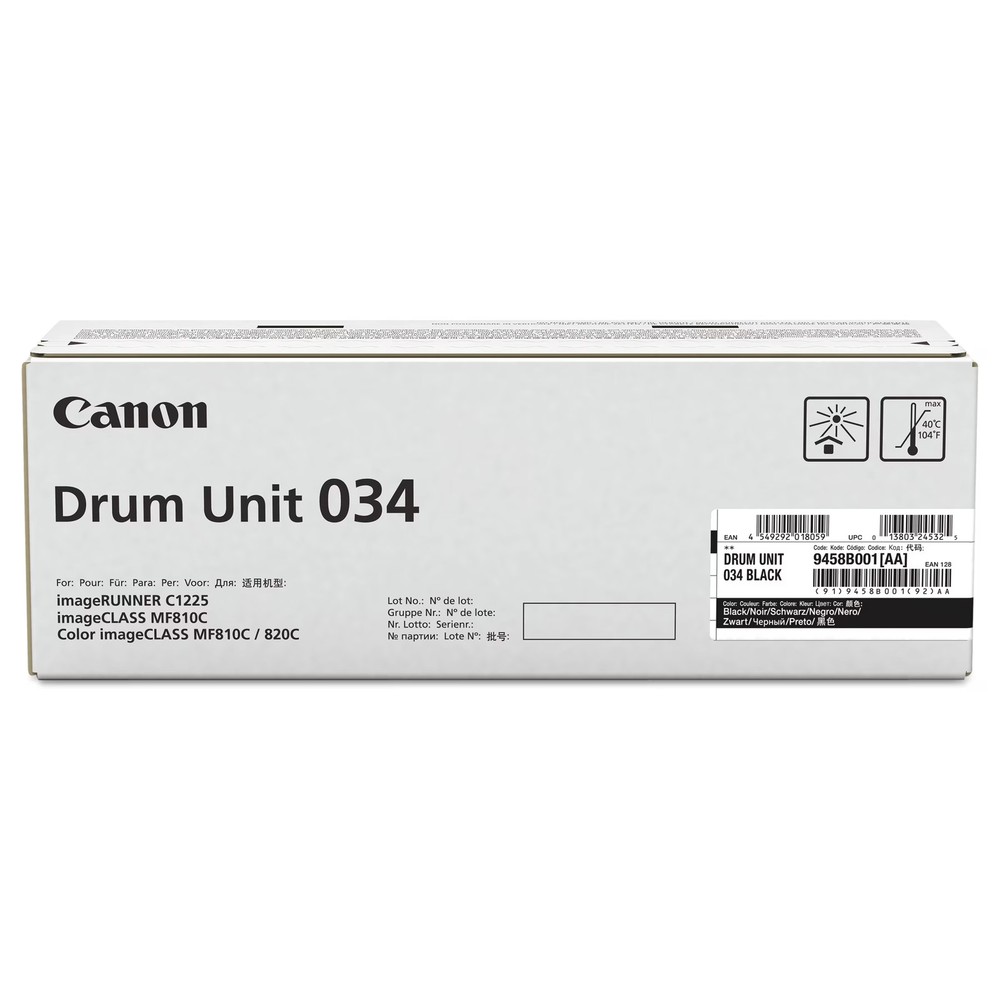 Canon 9458B001AA Drum Unit 034 Black For Select ImageClass Printers