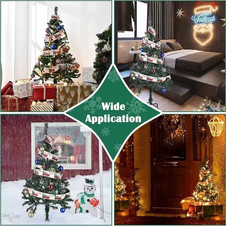 4FT Hinged Artificial Christmas Pine Tree with 200 Dense Branches, easy assembly
