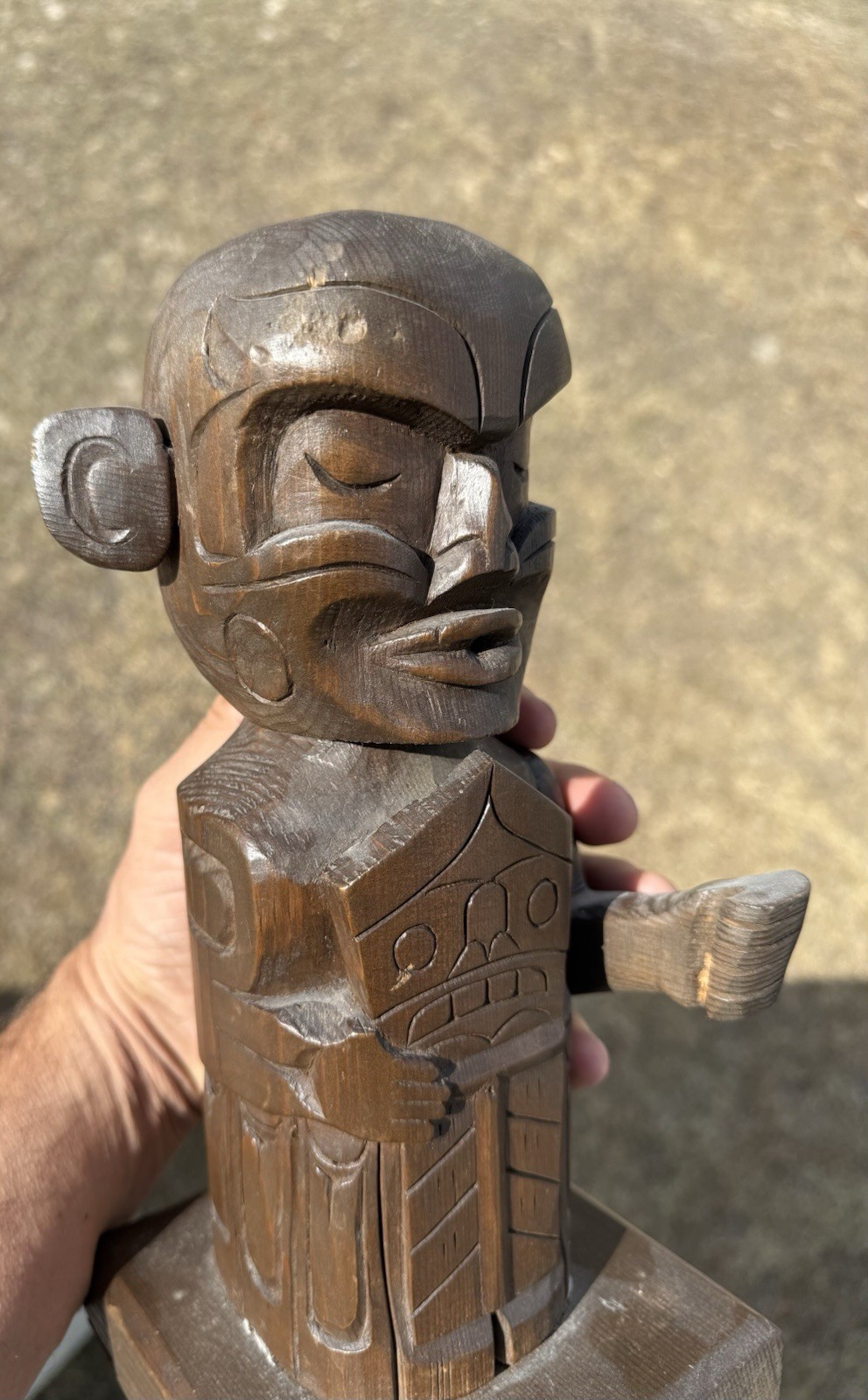 Northwest Coast Carved Cedar Statue by the Late Master Carver Godfrey Hunt