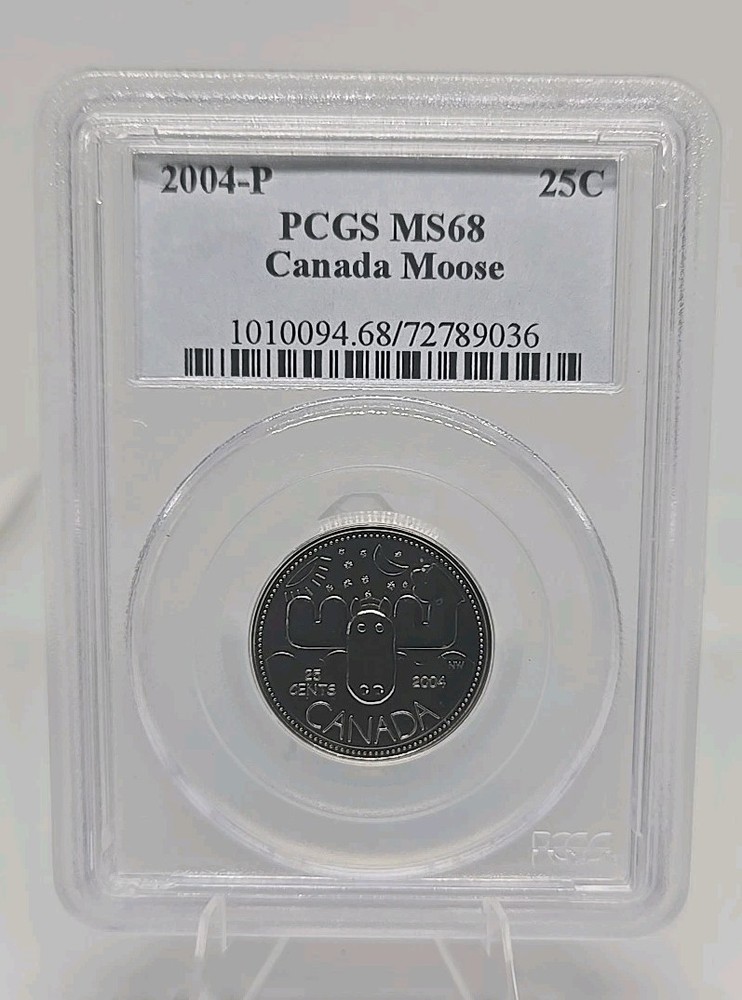 2004-P CANADA 25 CENT MOOSE PCGS MS68