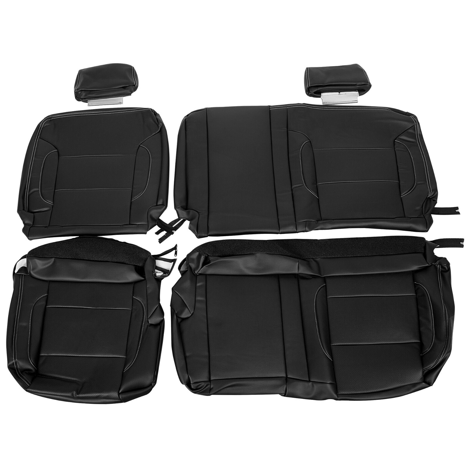 HECASA Complete Set Seat Covers For 14-18 Chevy Silverado LT DOUBLE Cab