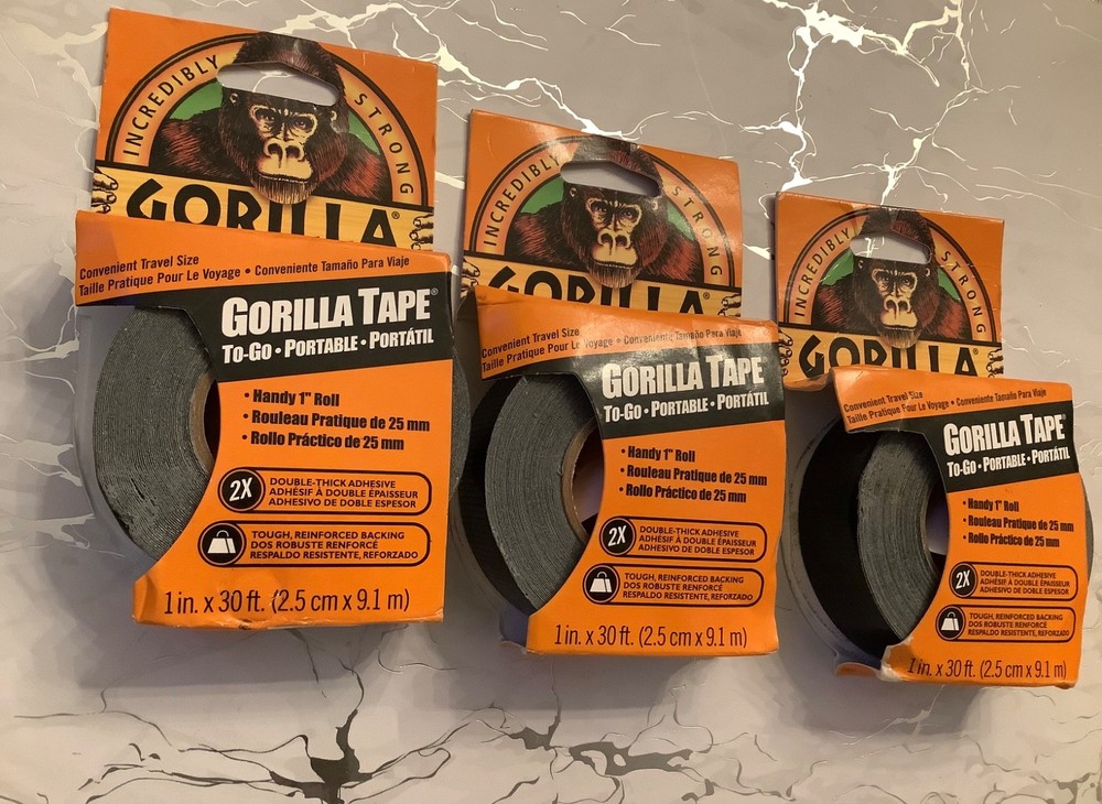 (3Pack) Gorilla Tape Adhesive Rolls 1 In. X 30 ft.