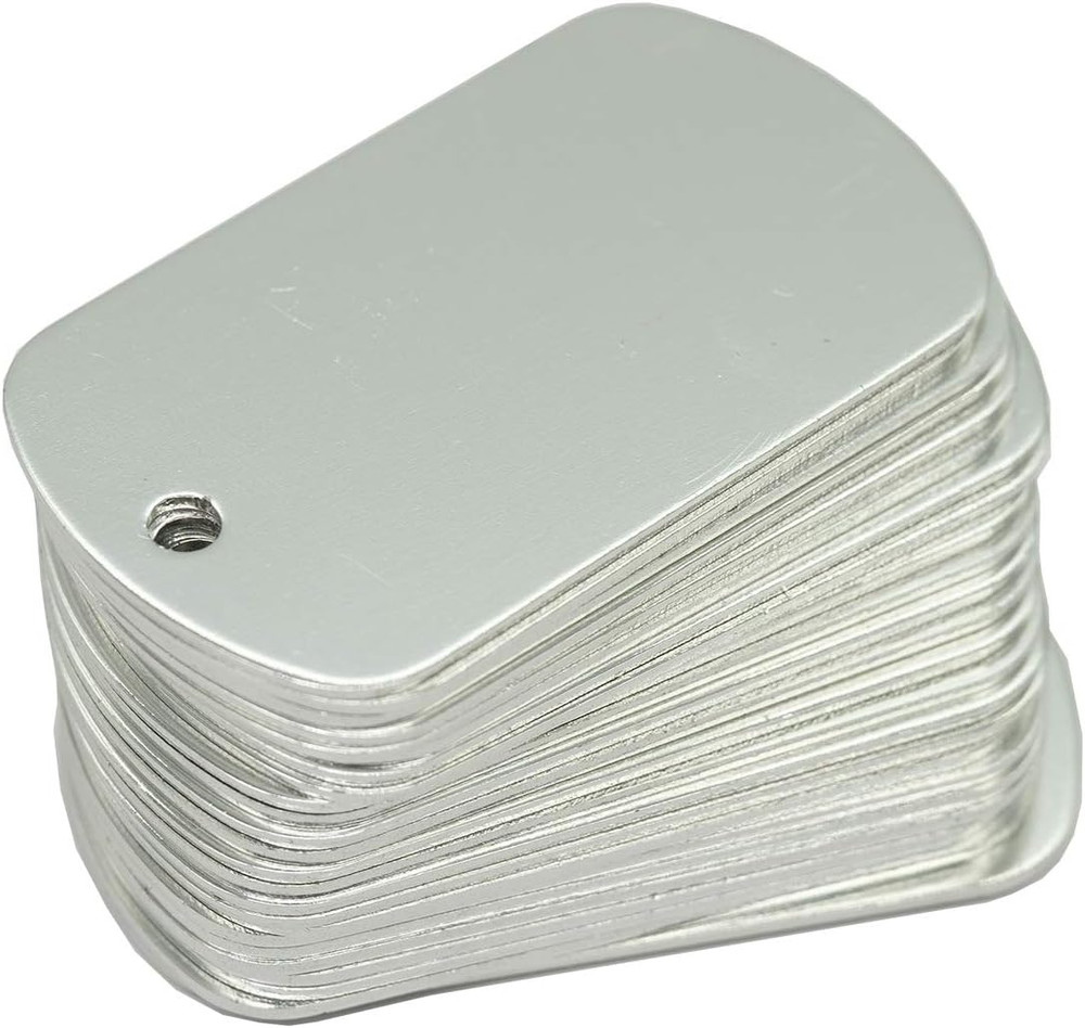 Aluminum Blank Tags Stamping Blanks 25 Pack (Silver)
