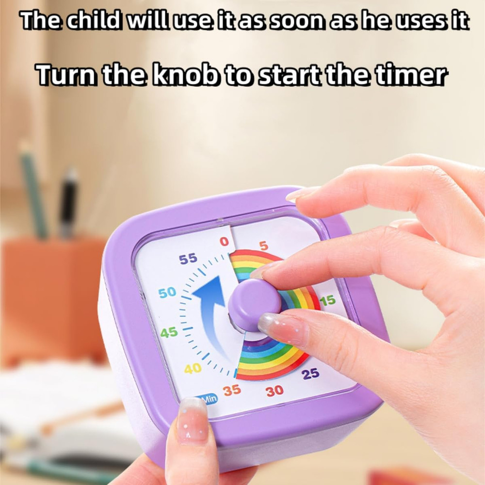 Kids Visual Timer Cute Rainbow - 60 Minute Countdown Timer Time Management for K
