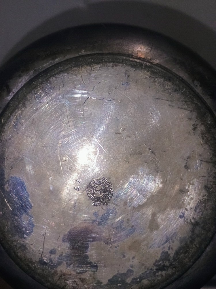 Antique Homan Silver Co. Quadruple Plate Teapot Vintage - 1 Dent