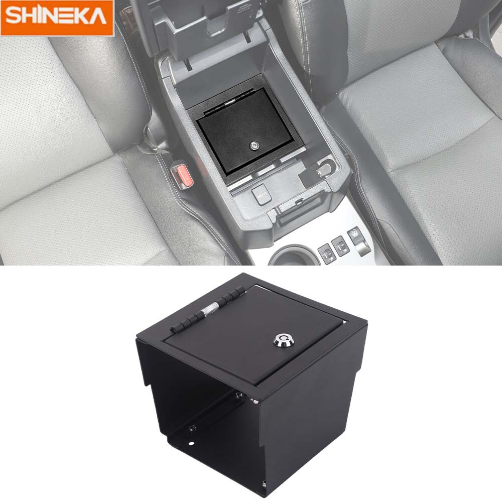 Locking Center Console Security Safe Armrest Storage Box for 4Runner 10+ w/ keys