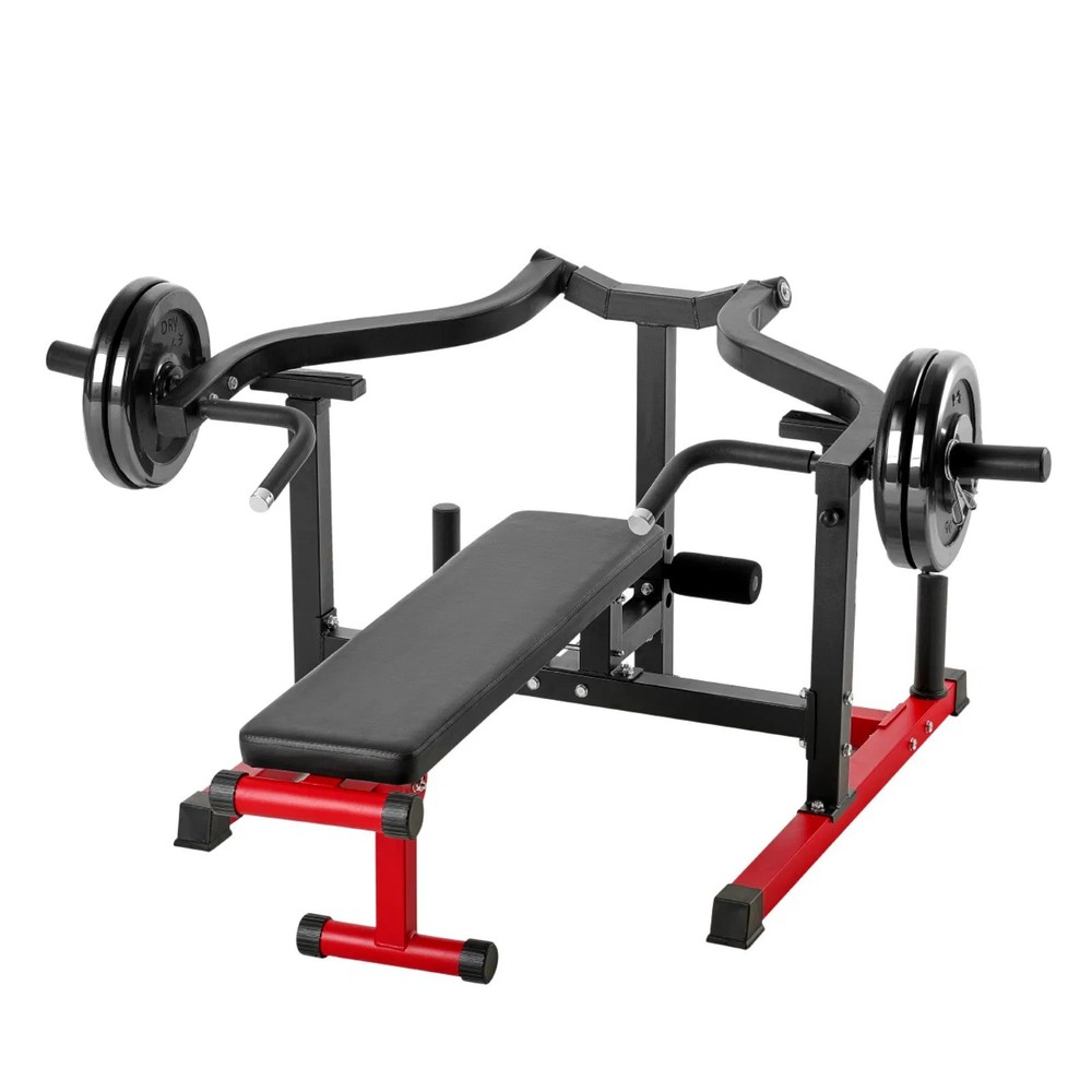 Chest Press Machine, 450 LBS Bench Press Set, Adjustable Flat Incline Bench wit