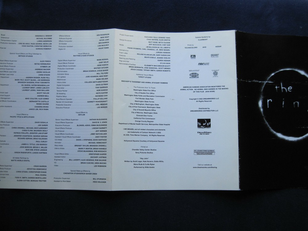 ORIGINAL ARCHIVE for the Film THE RING - 2 SCRIPTS, PROD. MATERIAL & PROGRAM