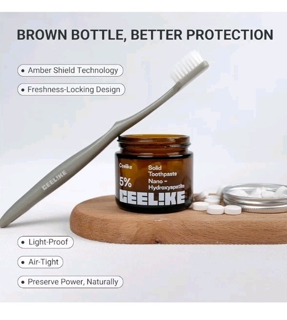 CEELIKE 5% Hydroxyapatite Solid Toothpaste Enamel Strengthening - 62 Tablets