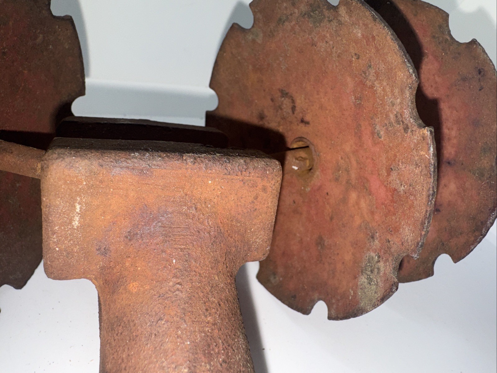 Vintage Cast Iron 4-Disc Garden Harrow Cultivator Attachment - Rustic Farm Tool