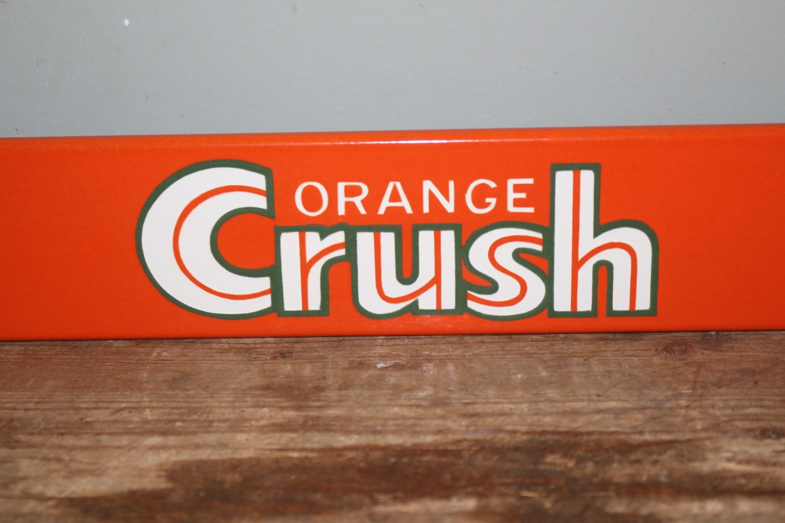 Rare Vintage Orange Crush Soda Pop 32" Door Push Pull Bar Porcelain Metal Sign