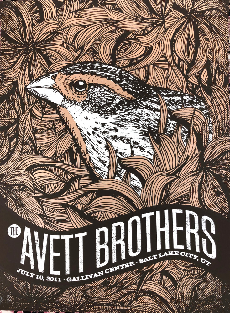 The Avett Brothers Poster Status Serigraph Silk Screen Poster Salt Lake 2011