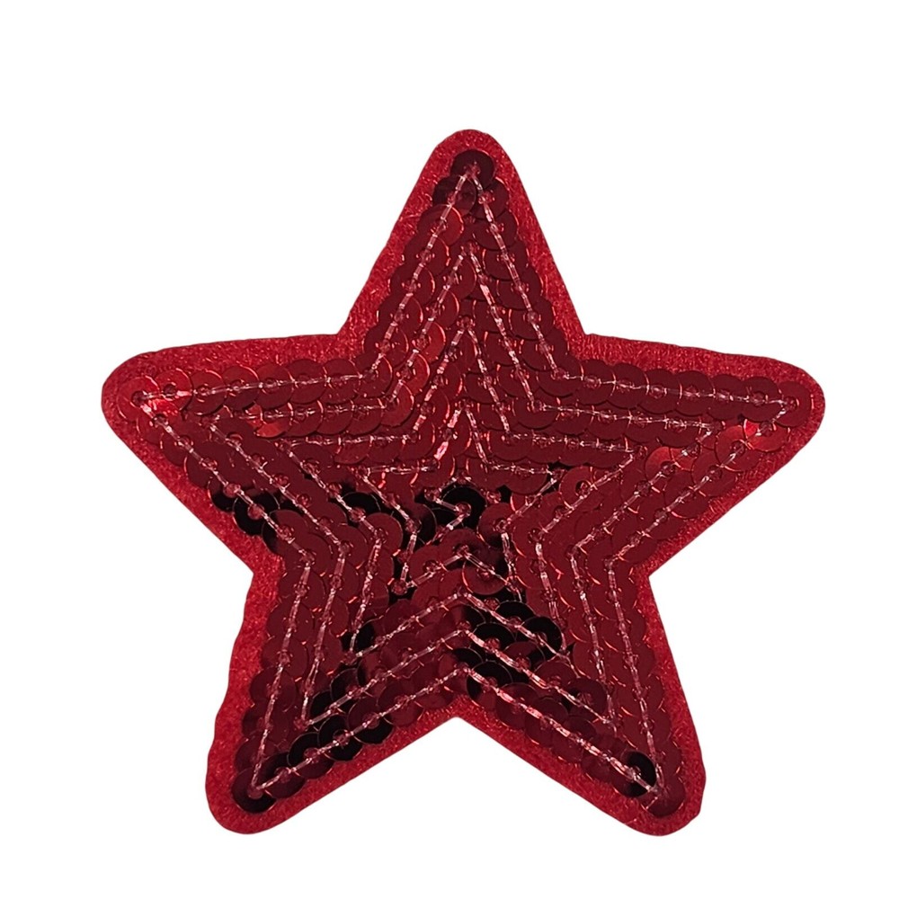 Sequin Red Star - Embroidered Patch