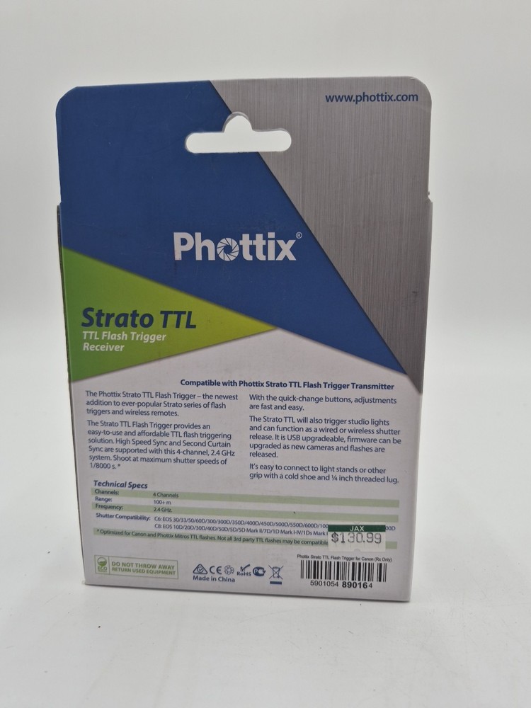Phottix Strato TTL Flash Trigger Transmitter/Receiver for Canon Digital Camera