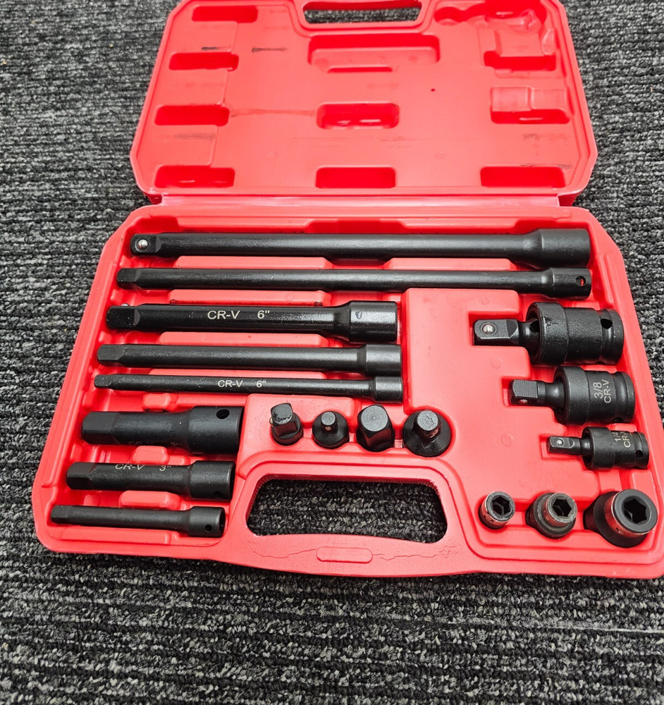 18-Piece Drive Tool Accessory Socket Adapter Extension Bar Heavy Duty