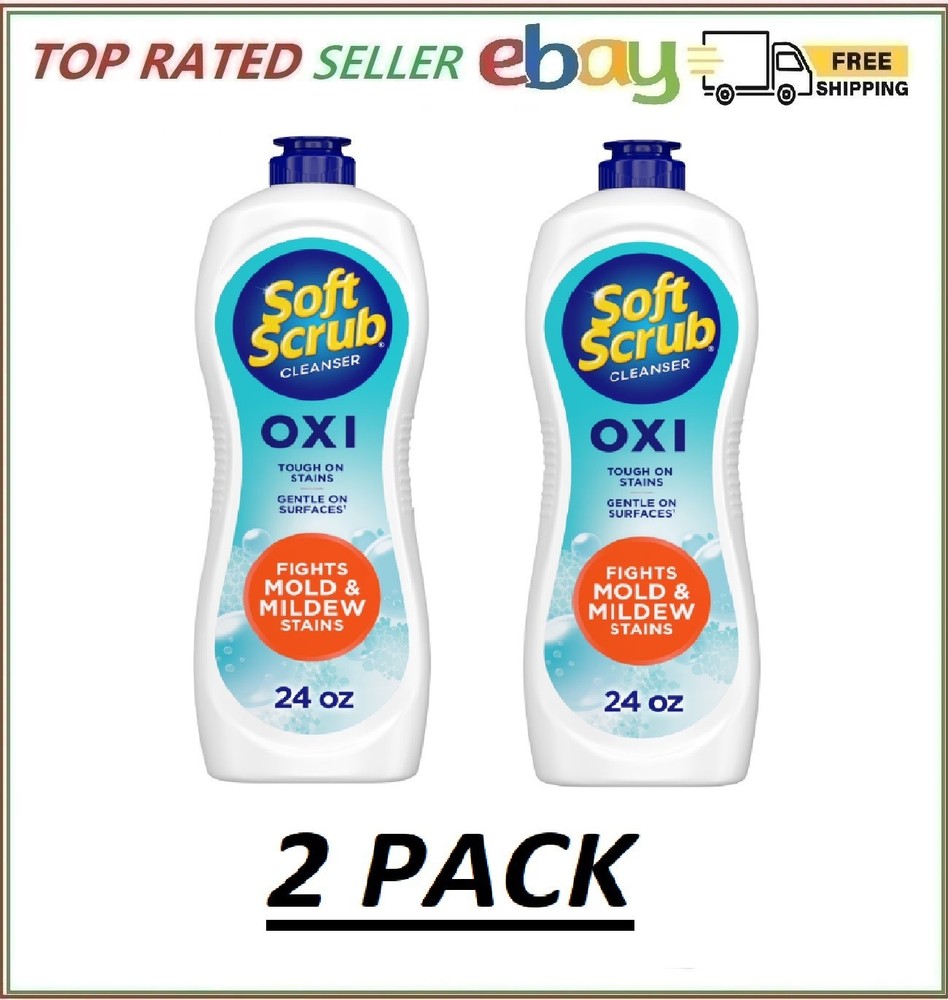 (2 Pack) Soft Scrub Multi-Purpose Cleanser with OXI, Surface Cleaner, 24 Ounce